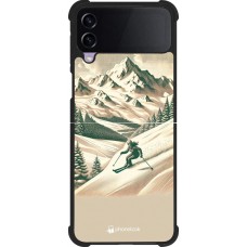 Samsung Galaxy Z Flip4 Case Hülle - Silikon schwarz Vintage Skiberg