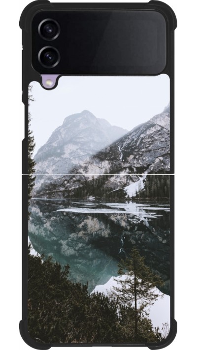 Samsung Galaxy Z Flip4 Case Hülle - Silikon schwarz Winter 22 snowy mountain and lake Samsung Galaxy Z Flip4 Case Hülle - Silikon schwarz Winter 22 snowy mountain and lake