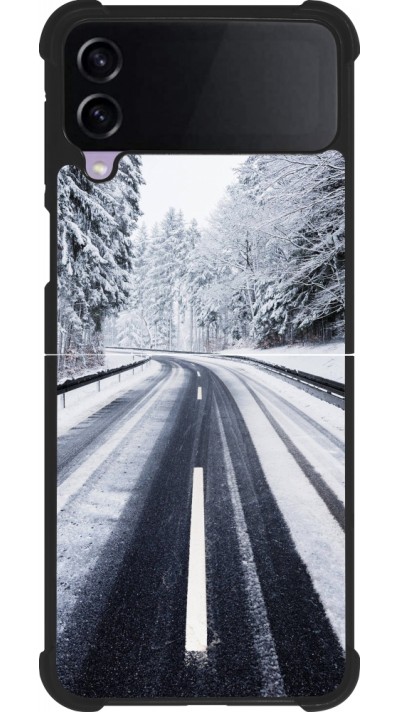 Samsung Galaxy Z Flip4 Case Hülle - Silikon schwarz Winter 22 Snowy Road Samsung Galaxy Z Flip4 Case Hülle - Silikon schwarz Winter 22 Snowy Road