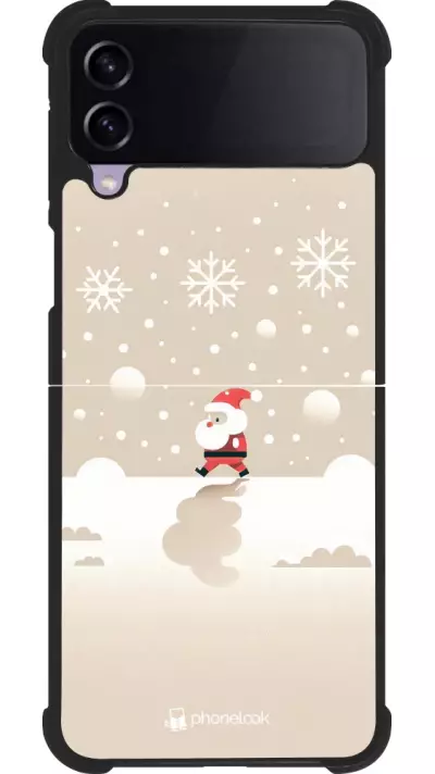 Coque Samsung Galaxy Z Flip4 - Silicone rigide noir Noël 2023 Minimalist Santa