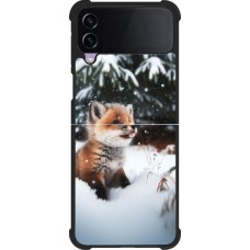 Samsung Galaxy Z Flip4 Case Hülle - Silikon schwarz Weihnachten 2023 Fuechslein Tanne