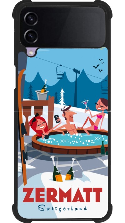 Samsung Galaxy Z Flip4 Case Hülle - Silikon schwarz Zermatt Mountain Jacuzzi Samsung Galaxy Z Flip4 Case Hülle - Silikon schwarz Zermatt Mountain Jacuzzi