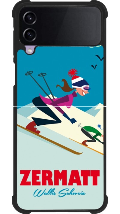 Samsung Galaxy Z Flip4 Case Hülle - Silikon schwarz Zermatt Ski Downhill Samsung Galaxy Z Flip4 Case Hülle - Silikon schwarz Zermatt Ski Downhill