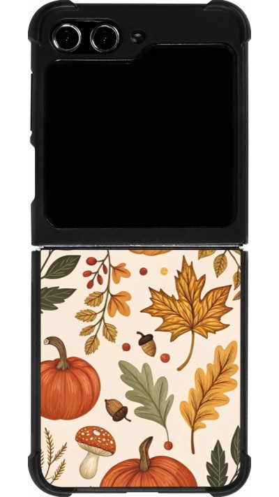 Coque Samsung Galaxy Z Flip5 - Silicone rigide noir Autumn 25 Autumn pattern