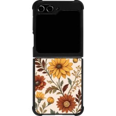 Samsung Galaxy Z Flip5 Case Hülle - Silikon schwarz Autumn 25 Flower pattern
