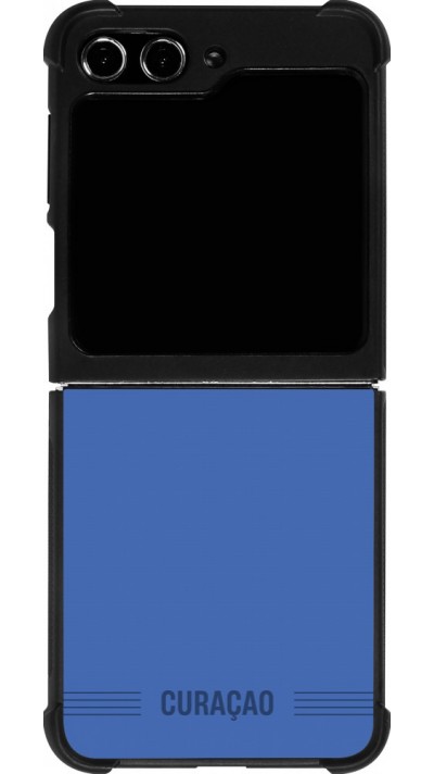 Coque Samsung Galaxy Z Flip5 - Silicone rigide noir Maillot de football Curaçao 2026 personnalisable