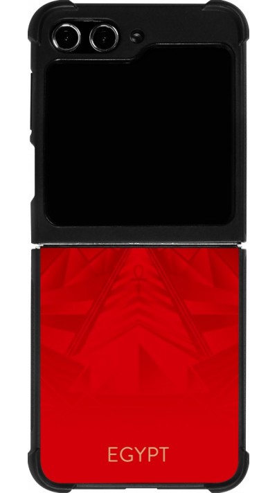 Coque Samsung Galaxy Z Flip5 - Silicone rigide noir Maillot de football Égypte 2026 personnalisable