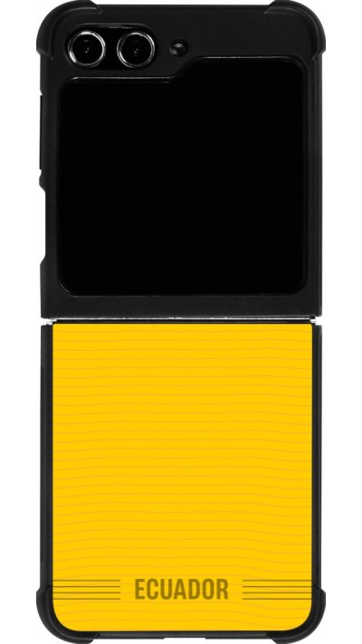 Coque Samsung Galaxy Z Flip5 - Silicone rigide noir Maillot de football Équateur 2026 personnalisable