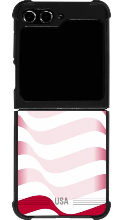 Coque Samsung Galaxy Z Flip5 - Silicone rigide noir Maillot de football États-Unis 2026 personnalisable