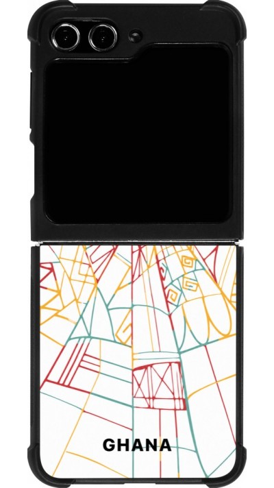 Coque Samsung Galaxy Z Flip5 - Silicone rigide noir Maillot de football Ghana 2026 personnalisable