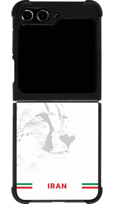 Coque Samsung Galaxy Z Flip5 - Silicone rigide noir Maillot de football Iran 2026 personnalisable
