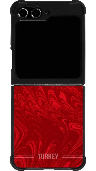 Coque Samsung Galaxy Z Flip5 - Silicone rigide noir Maillot de football Turquie 2026 personnalisable