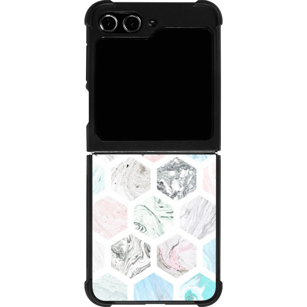 Samsung Galaxy Z Flip5 Case Hülle - Silikon schwarz Marble Everything