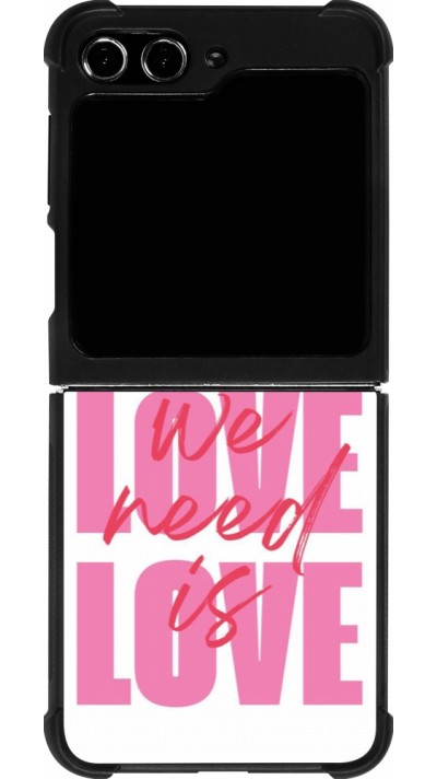 Coque Samsung Galaxy Z Flip5 - Silicone rigide noir Saint Valentines Day 26 Love all we need is