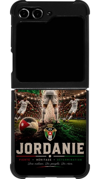 Coque Samsung Galaxy Z Flip5 - Silicone rigide noir Football Jordanie splash 2026