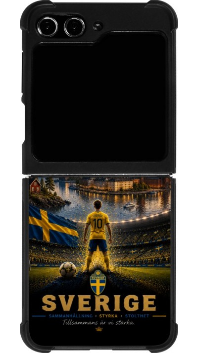 Coque Samsung Galaxy Z Flip5 - Silicone rigide noir Football Suède splash 2026
