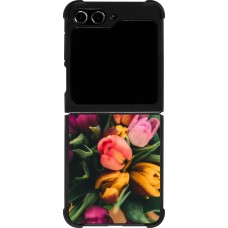 Samsung Galaxy Z Flip5 Case Hülle - Silikon schwarz Bouquet of tulips Spring 2026