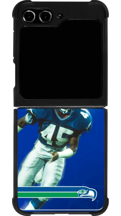 Coque Samsung Galaxy Z Flip5 - Silicone rigide noir Super Bowl 26 Seattle 1