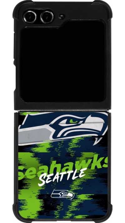 Coque Samsung Galaxy Z Flip5 - Silicone rigide noir Super Bowl 26 Seattle 2