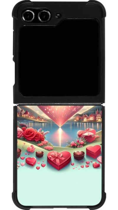 Samsung Galaxy Z Flip5 Case Hülle - Silikon schwarz Valentin 2025 Schick