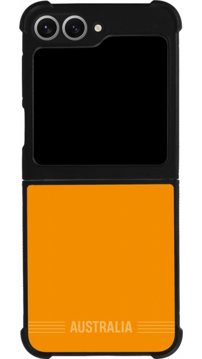 Coque Samsung Galaxy Z Flip6 - Silicone rigide noir Maillot de football Australie 2026 personnalisable