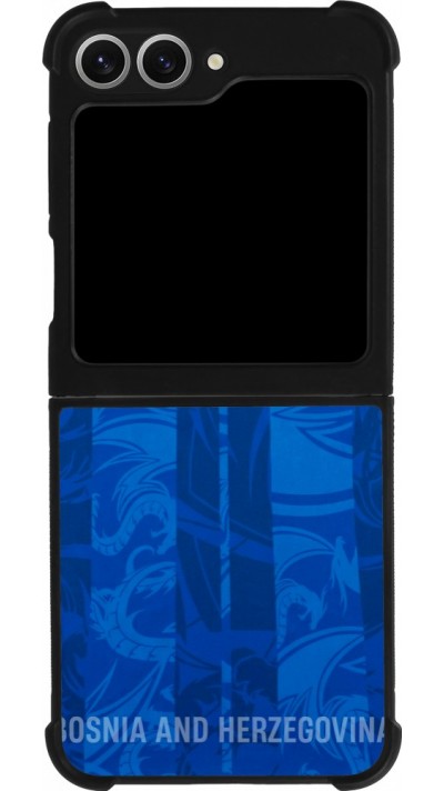Coque Samsung Galaxy Z Flip6 - Silicone rigide noir Maillot de football Bosnie-Herzégovine 2026 personnalisable