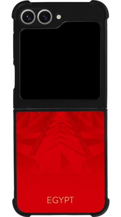 Coque Samsung Galaxy Z Flip6 - Silicone rigide noir Maillot de football Égypte 2026 personnalisable