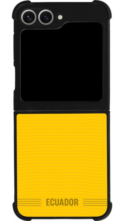 Coque Samsung Galaxy Z Flip6 - Silicone rigide noir Maillot de football Équateur 2026 personnalisable