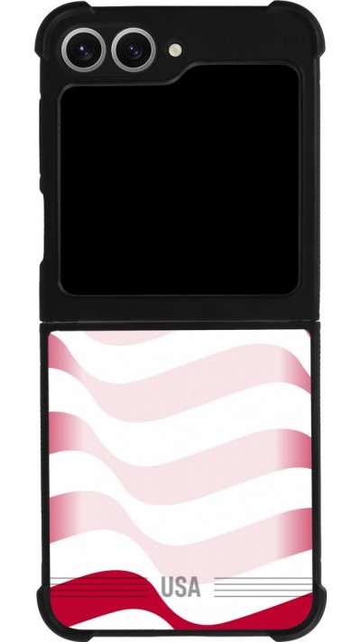 Coque Samsung Galaxy Z Flip6 - Silicone rigide noir Maillot de football États-Unis 2026 personnalisable