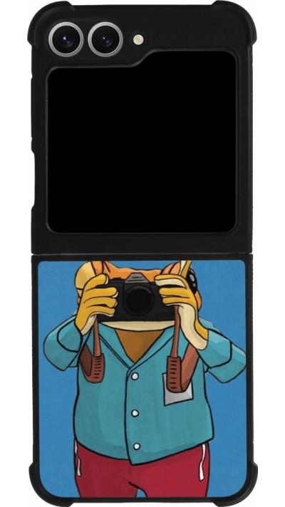 Samsung Galaxy Z Flip6 Case Hülle - Silikon schwarz Frog with camera DTMF