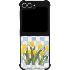 Samsung Galaxy Z Flip6 Case Hülle - Silikon schwarz Blue vichy tulips Spring 2026