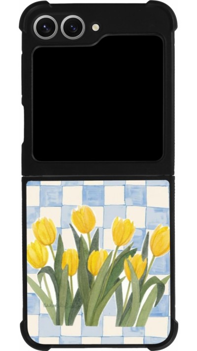 Samsung Galaxy Z Flip6 Case Hülle - Silikon schwarz Blue vichy tulips Spring 2026