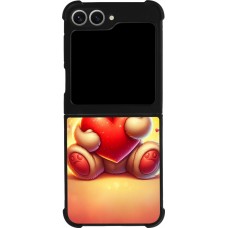 Samsung Galaxy Z Flip6 Case Hülle - Silikon schwarz Valentin 2024 Teddy Liebe