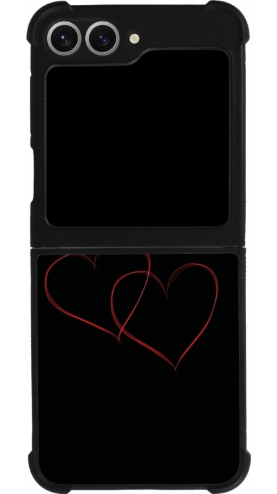 Samsung Galaxy Z Flip6 Case Hülle - Silikon schwarz Valentine 2023 attached heart