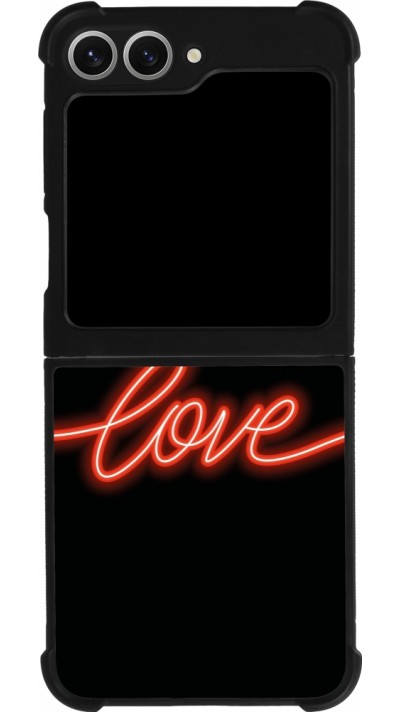 Samsung Galaxy Z Flip6 Case Hülle - Silikon schwarz Valentine 2023 neon love