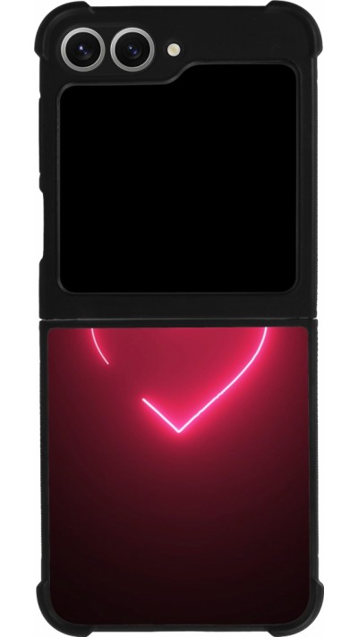 Samsung Galaxy Z Flip6 Case Hülle - Silikon schwarz Valentine 2023 single neon heart