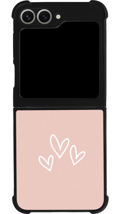 Coque Samsung Galaxy Z Flip6 - Silicone rigide noir Valentine 2023 three minimalist hearts
