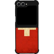 Samsung Galaxy Z Flip6 Case Hülle - Silikon schwarz Vintage Flag SWISS