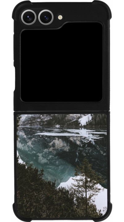 Coque Samsung Galaxy Z Flip6 - Silicone rigide noir Winter 22 snowy mountain and lake