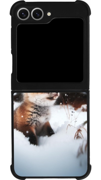 Samsung Galaxy Z Flip6 Case Hülle - Silikon schwarz Weihnachten 2023 Fuechslein Tanne