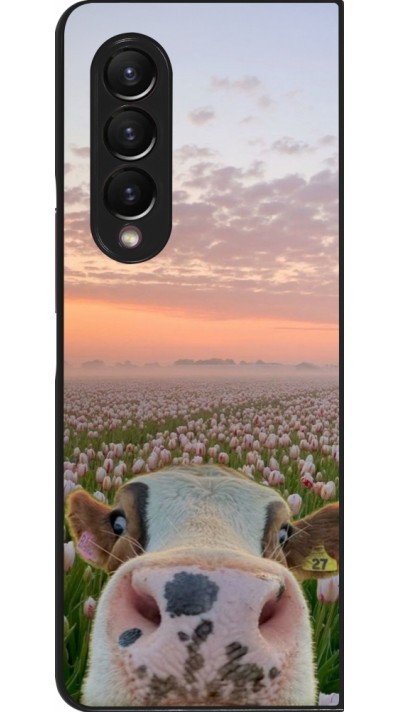 Coque Samsung Galaxy Z Fold3 5G - Cow with tulips Spring 2026