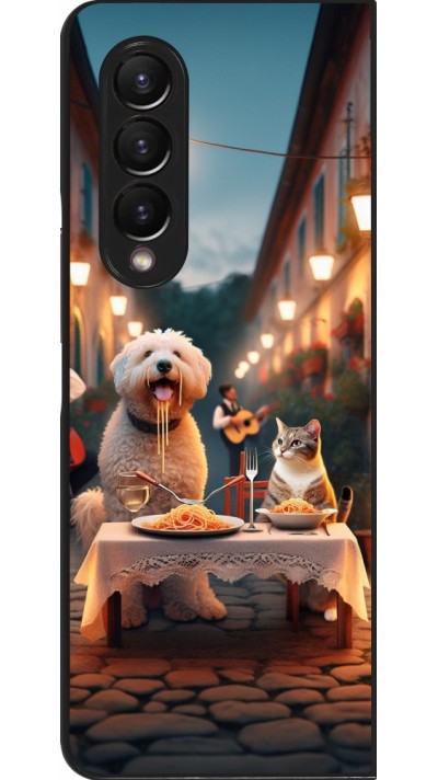 Samsung Galaxy Z Fold3 5G Case Hülle - Valentin 2024 Hund & Katze Kerzenlicht Samsung Galaxy Z Fold3 5G Case Hülle - Valentin 2024 Hund & Katze Kerzenlicht