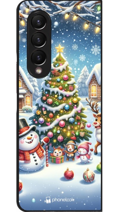 Samsung Galaxy Z Fold3 5G Case Hülle - Weihnachten 2023 Schneemann und Tannenbaum Samsung Galaxy Z Fold3 5G Case Hülle - Weihnachten 2023 Schneemann und Tannenbaum