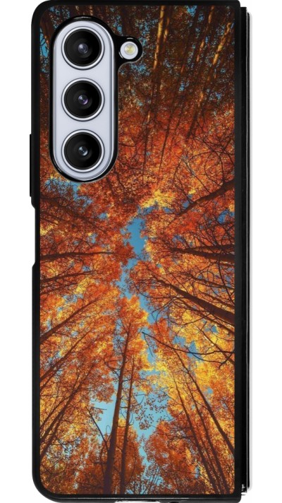 Coque Samsung Galaxy Z Fold5 - Silicone rigide noir Autumn 25 Trees
