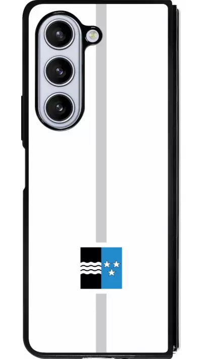 Coque Samsung Galaxy Z Fold5 - Silicone rigide noir Canton AG blanc