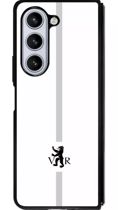 Coque Samsung Galaxy Z Fold5 - Silicone rigide noir Canton AR blanc