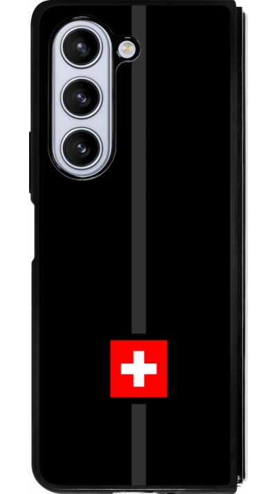 Coque Samsung Galaxy Z Fold5 - Silicone rigide noir Canton CH noir
