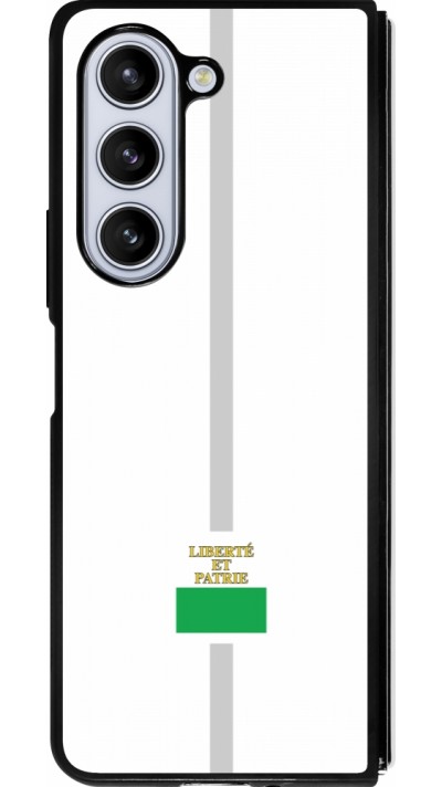 Coque Samsung Galaxy Z Fold5 - Silicone rigide noir Canton VD blanc