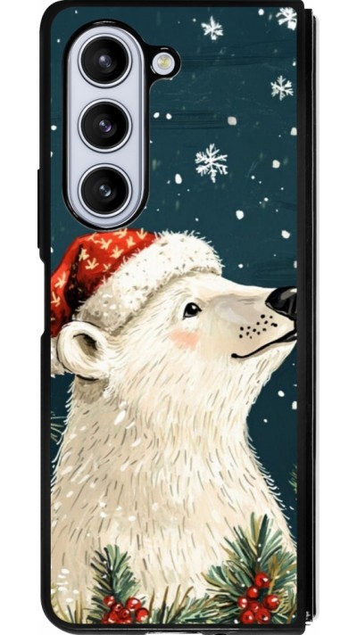 Samsung Galaxy Z Fold5 Case Hülle - Silikon schwarz Christmas 25 Bear