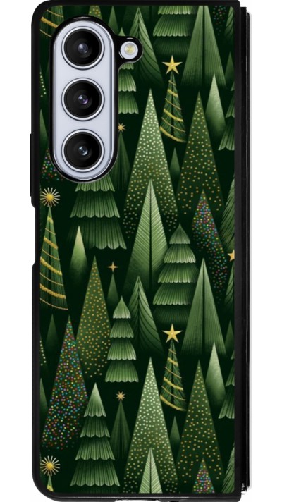 Samsung Galaxy Z Fold5 Case Hülle - Silikon schwarz Christmas 25 Pattern Xmas Tree